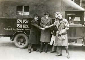 Barton and Three British Truck Drivers Volunteering for Duty in Spain