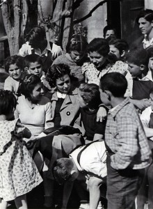 Esme Surrounded by Spanish Orphans